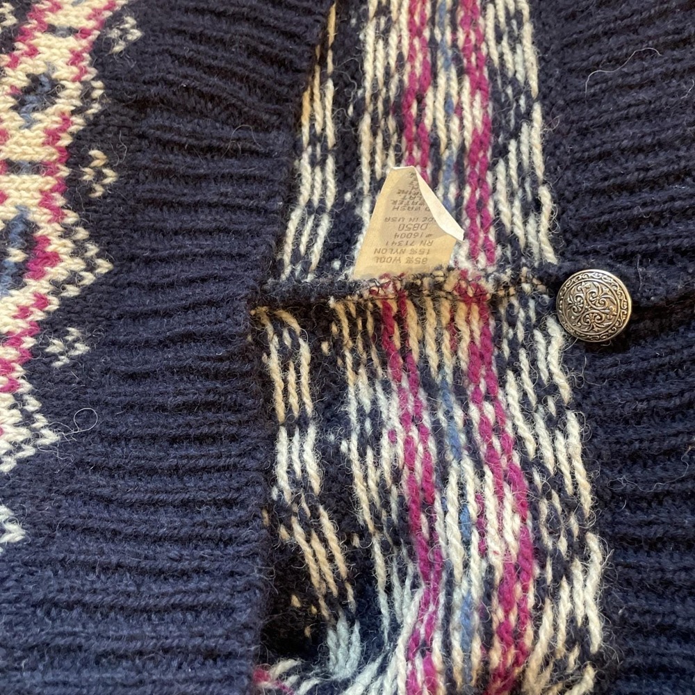 Vintage Women's LL Bean Fair Isle Wool Sweater S Ski Lodge Gorpcore Made In USA - Picture 14 of 14